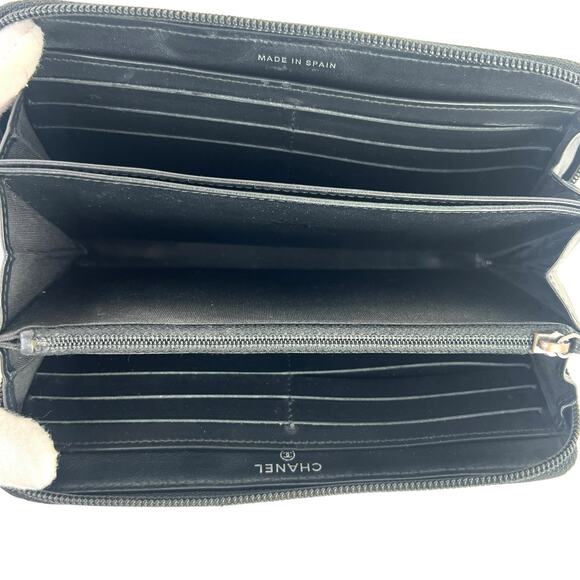 Chanel CC Boy Caviar Leather Zip Around Wallet - Picture 6 of 9